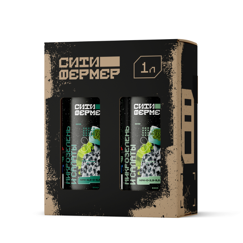 Набор органоминеральных удобрений Ситифермер Микрозелень и салаты А+Б (0,5л+0,5л)